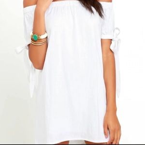 Lulus White Off-the-Shoulder Dress